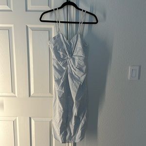 Bishop + Young Women's Blue White MIDI Button Up Dress Size M